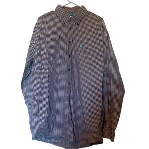 Cinch Mens Multicolor Plaid Cotton Long Sleeve Button-Down Shirt Size XL